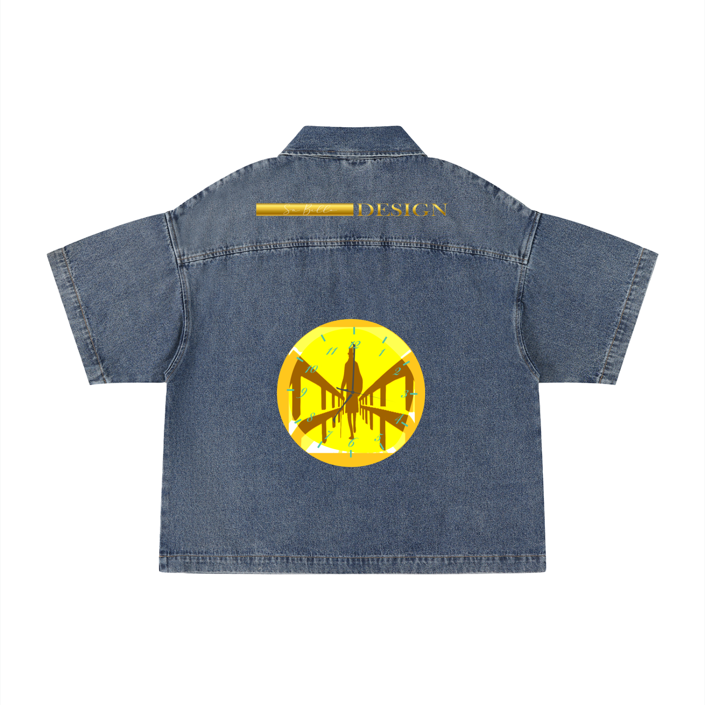 Unisex Vintage Wash Boxy Quart,Quarter-Zip Denim Shirt,Listen Up SaBello Shirt,Jeans Sabello shirt